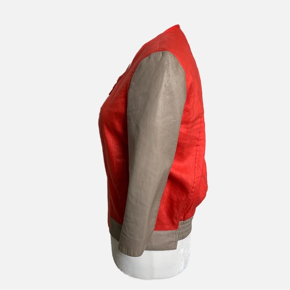 HELMUT LANG Red Linen Twill Bomber Jacket Sz S - Picture 5 of 8